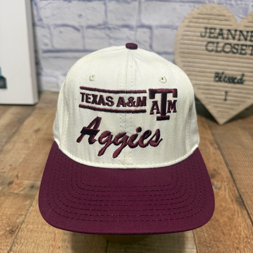 Vintage 1980s Texas A&M Aggies Hat P Cap USA Script Collegiate